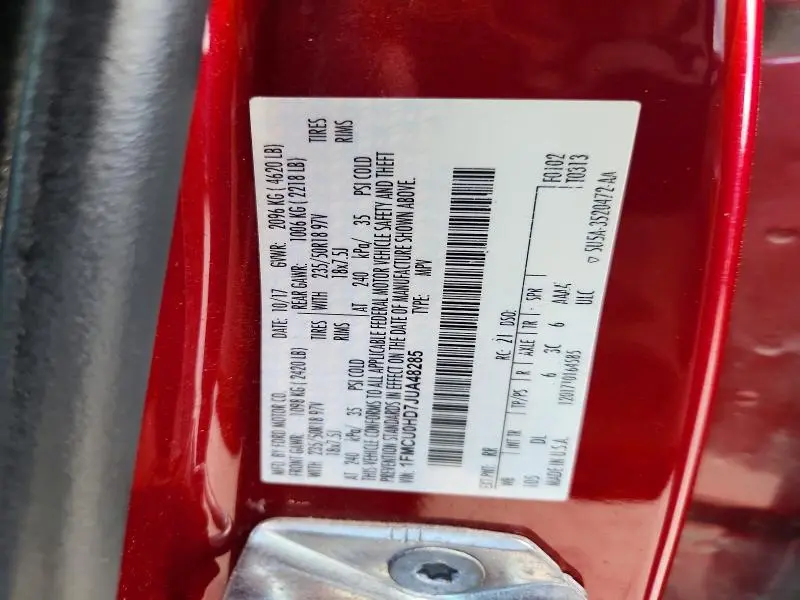 2018 FORD ESCAPE SEL  