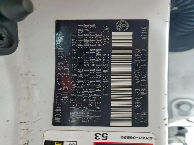 2021 TOYOTA CAMRY XSE  