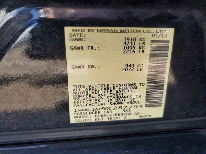 2013 NISSAN ALTIMA 2.5  