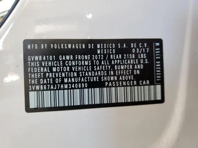 2017 VOLKSWAGEN JETTA SE  