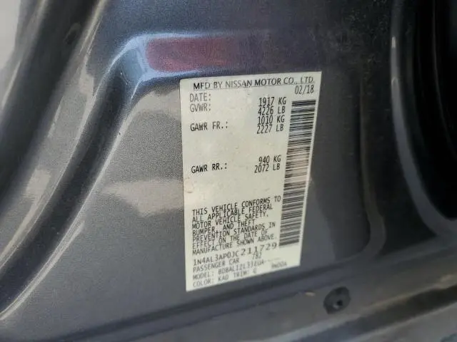 2018 NISSAN ALTIMA 2.5  
