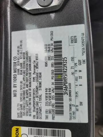 2015 FORD FUSION SE  