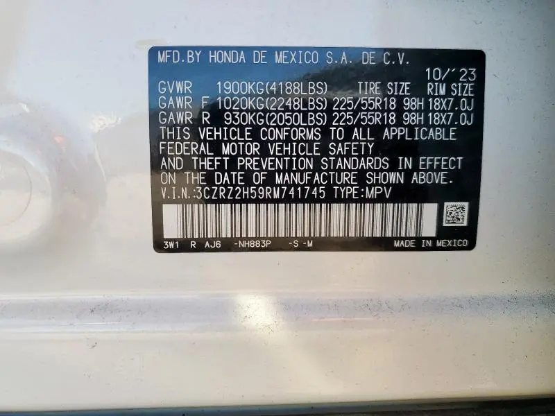 2024 HONDA HR-V SPORT  