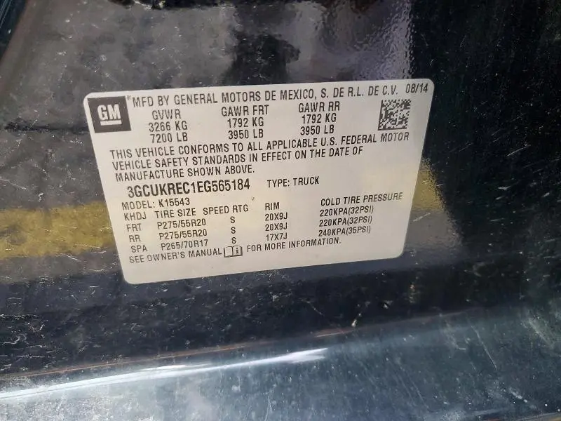2014 CHEVROLET SILVERADO K1500 LT  
