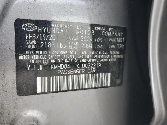 2020 HYUNDAI ELANTRA SEL  