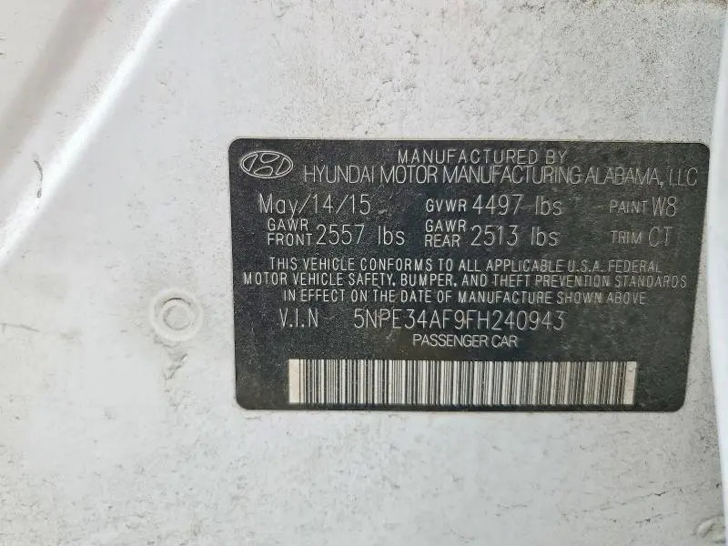 2015 HYUNDAI SONATA LIMITED  