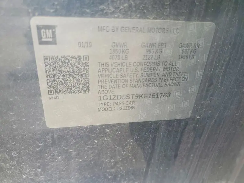 2019 CHEVROLET MALIBU LT  