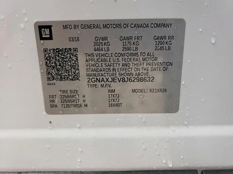 2018 CHEVROLET EQUINOX LT  