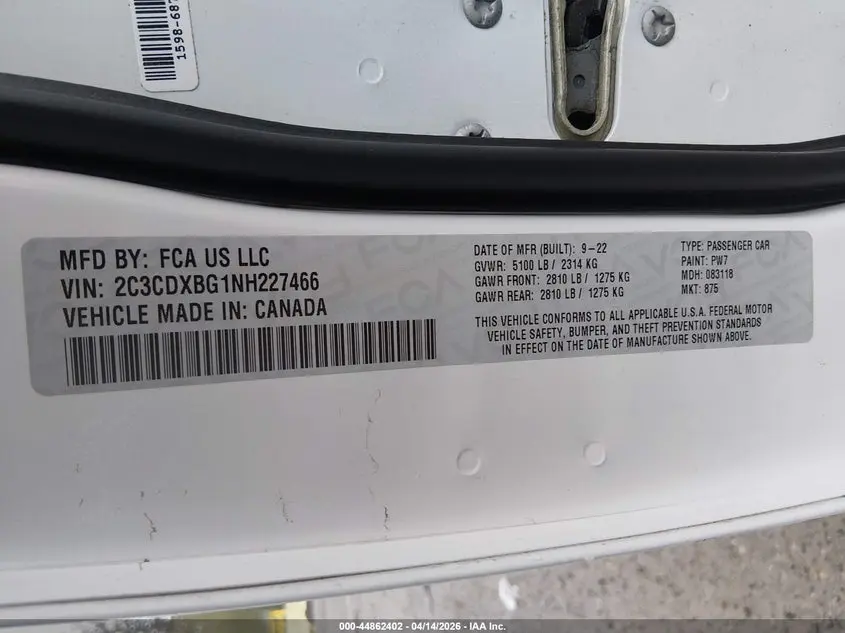 2022 DODGE CHARGER SXT RWD