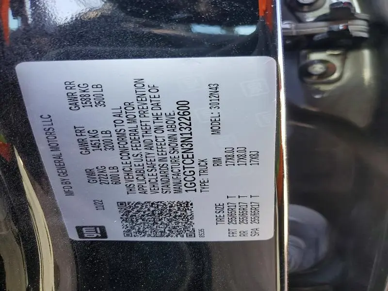 2022 CHEVROLET COLORADO LT  