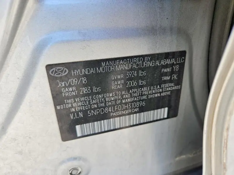 2018 HYUNDAI ELANTRA SEL  