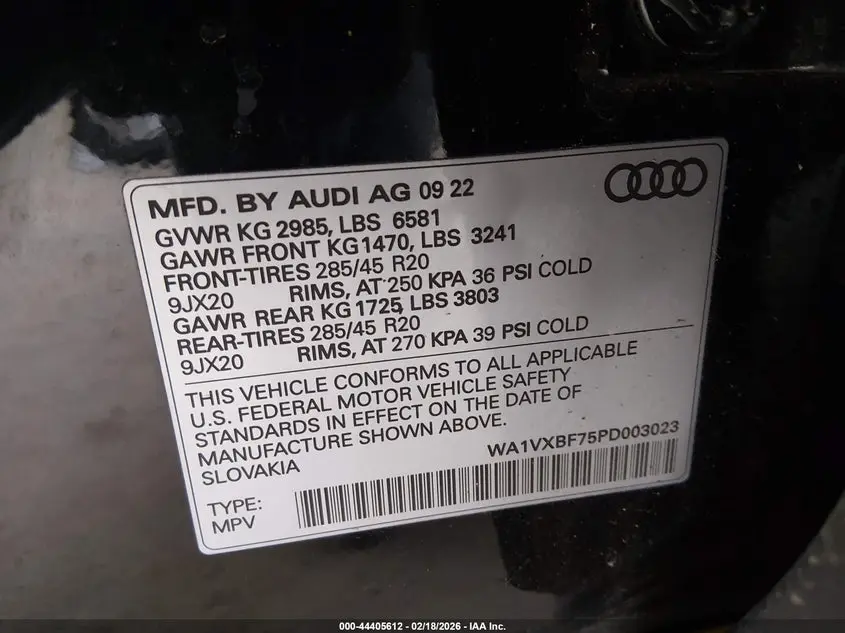 2023 AUDI Q7 PRESTIGE 55 TFSI QUATTRO TIPTRONIC