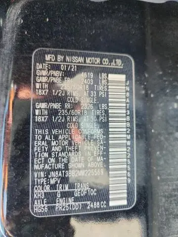 2021 NISSAN ROGUE SV  