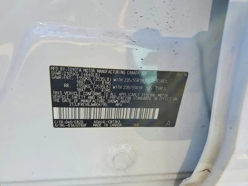 2018 TOYOTA RAV4 SE  