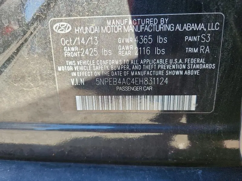 2014 HYUNDAI SONATA GLS  