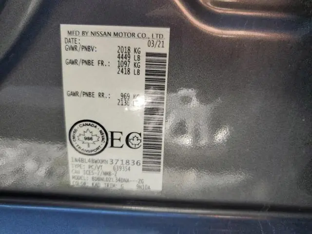 2021 NISSAN ALTIMA S  