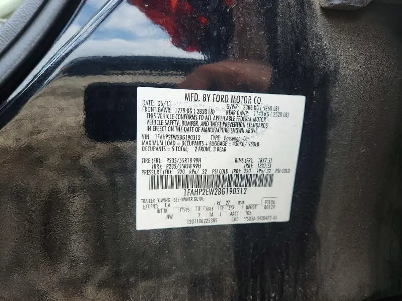 2011 FORD TAURUS SEL  