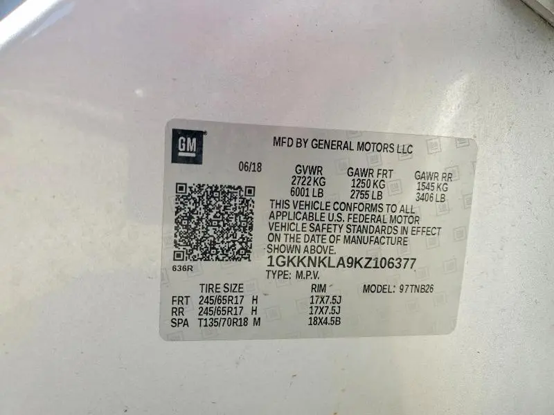 2019 GMC ACADIA SLE  