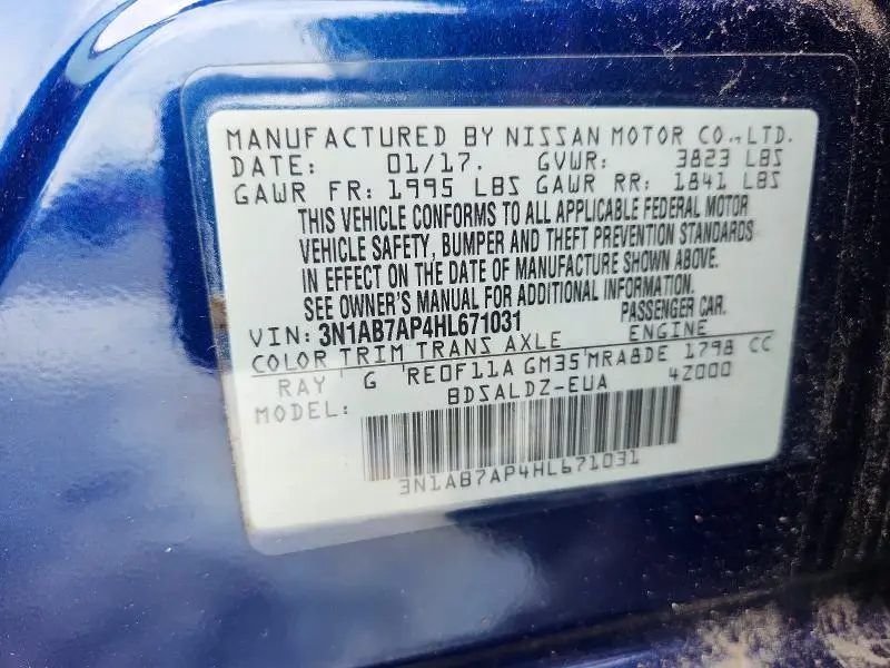 2017 NISSAN SENTRA SV  
