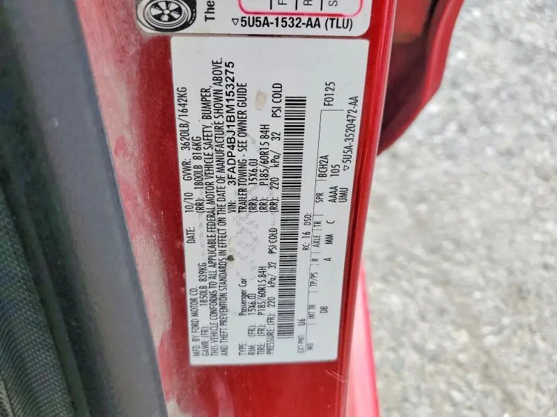 2011 FORD FIESTA SE  