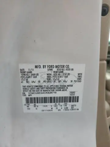 2012 FORD ESCAPE LIMITED  