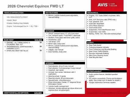 2026 CHEVROLET EQUINOX LT  