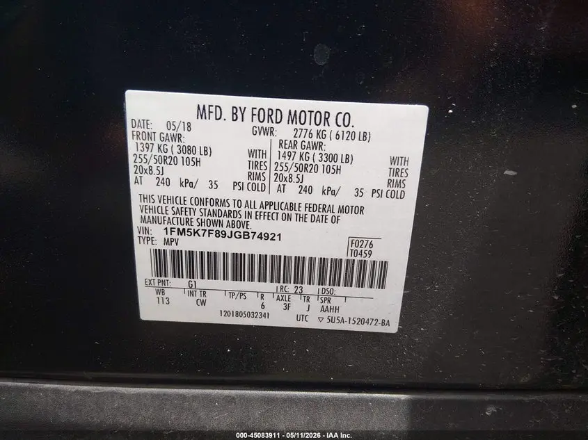 2018 FORD EXPLORER LIMITED