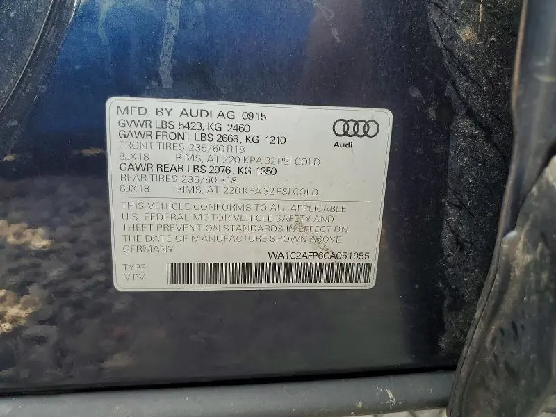 2016 AUDI Q5 PREMIUM  