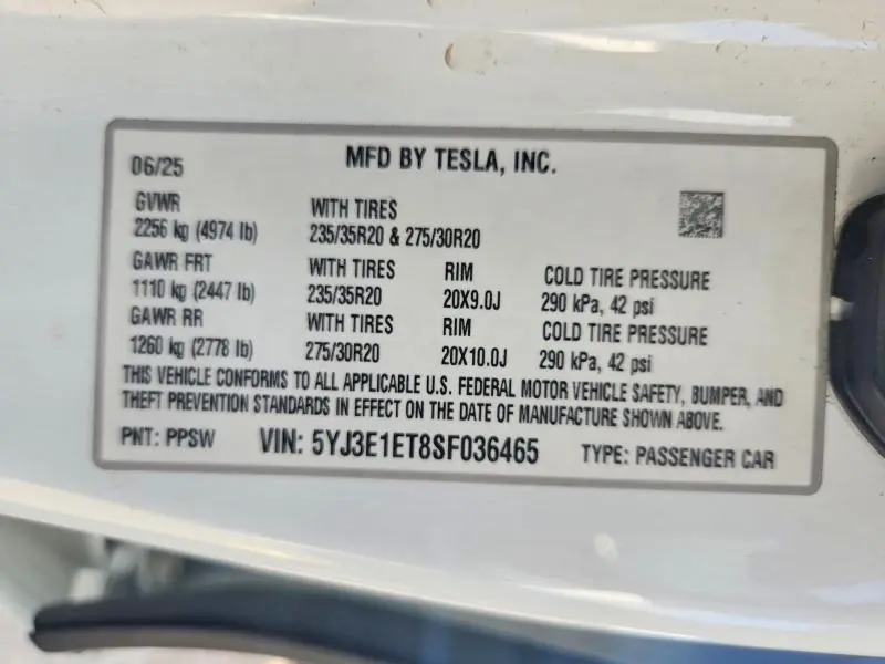 2025 TESLA MODEL 3   