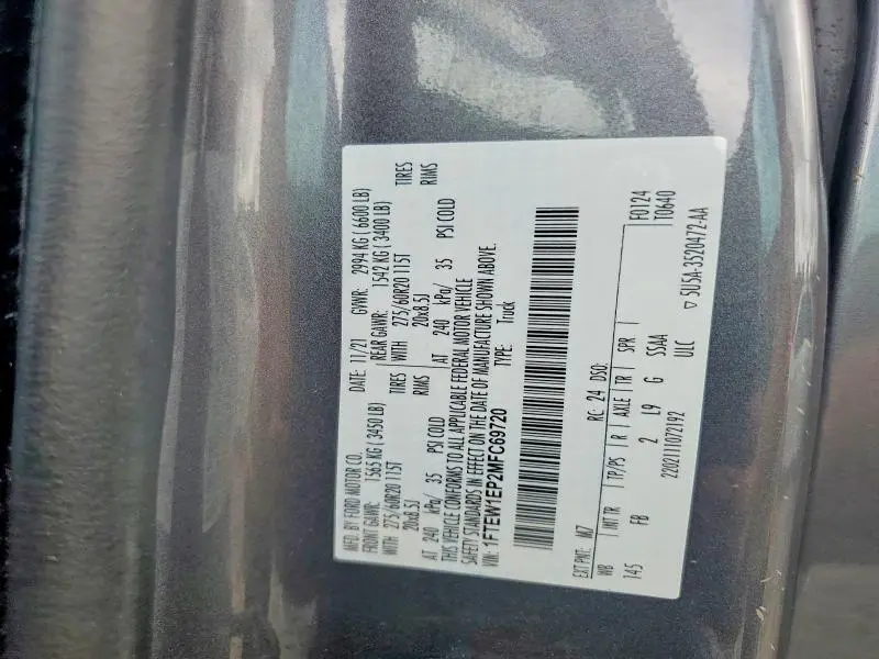 2021 FORD F150 SUPERCREW  