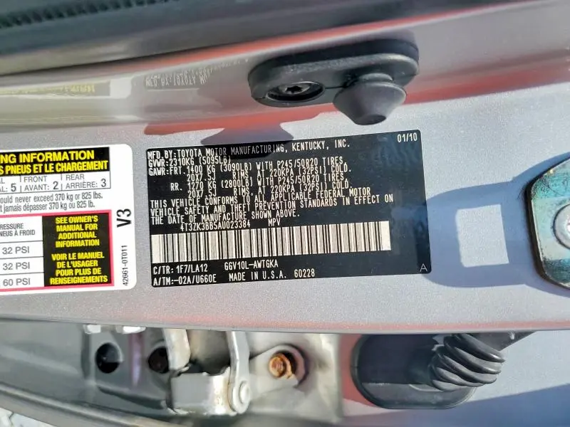 2010 TOYOTA VENZA FWD V6  