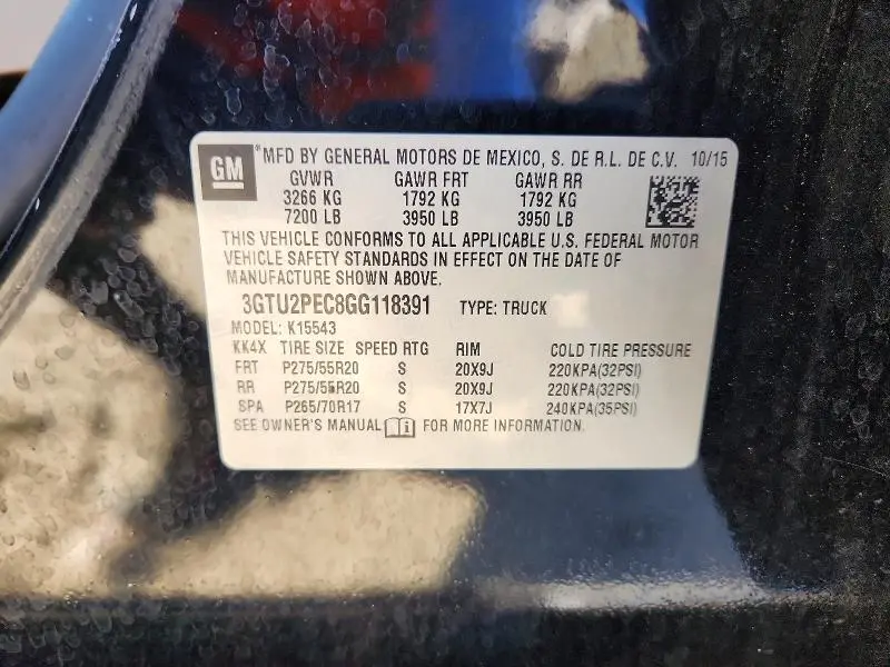 2016 GMC SIERRA K1500 DENALI  