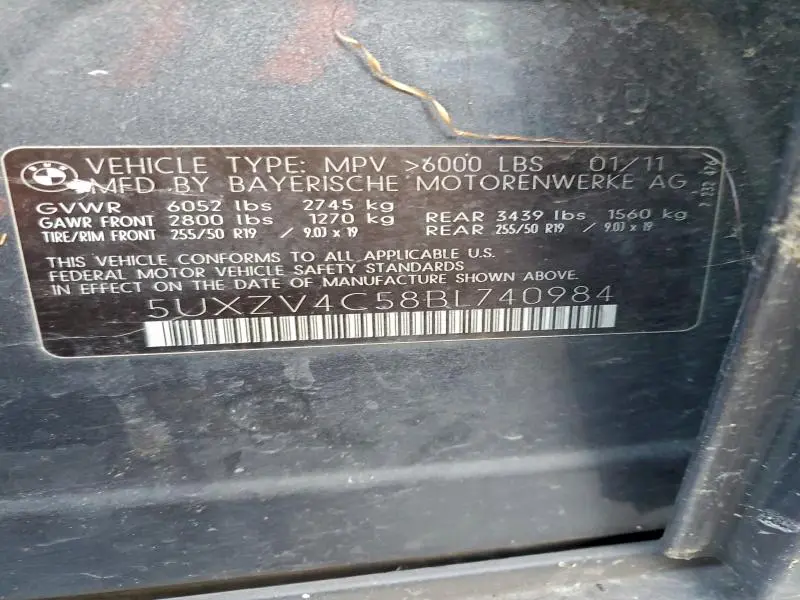 2011 BMW X5 XDRIVE35I  