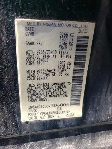 2012 NISSAN TITAN S  