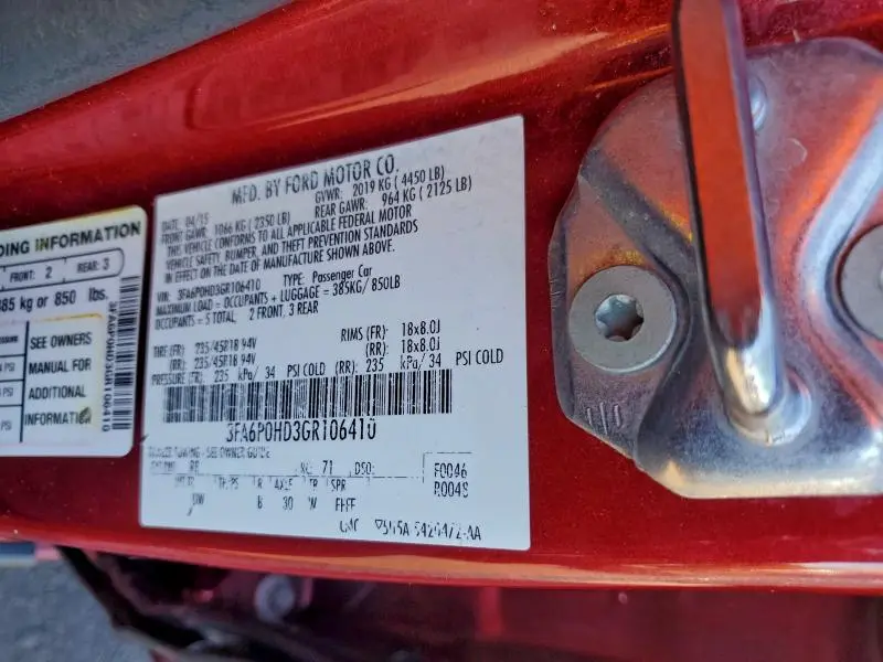 2016 FORD FUSION SE  