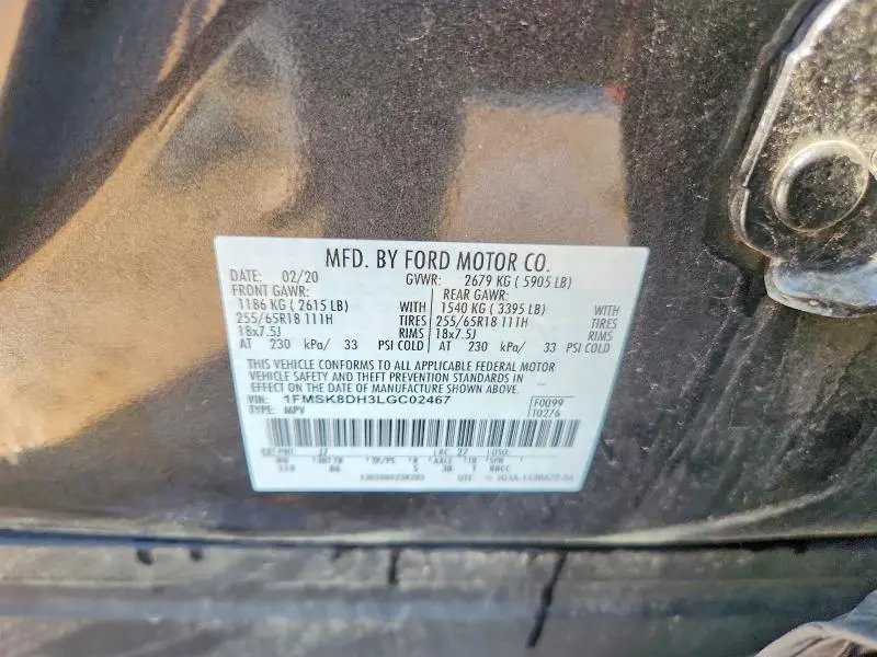 2020 FORD EXPLORER XLT  