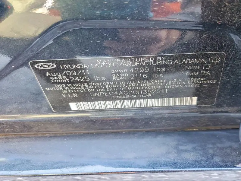 2012 HYUNDAI SONATA LIMITED  