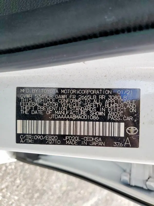 2021 TOYOTA MIRAI LIMITED  