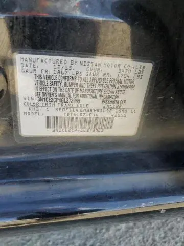 2016 NISSAN VERSA NOTE S  