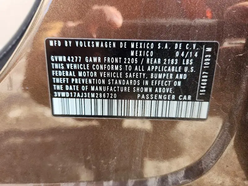 2014 VOLKSWAGEN JETTA SE  