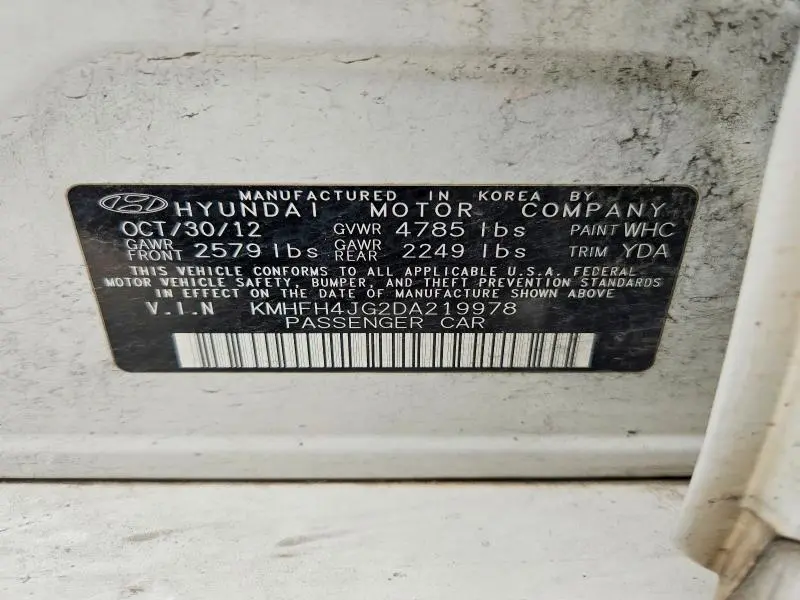 2013 HYUNDAI AZERA BASE  