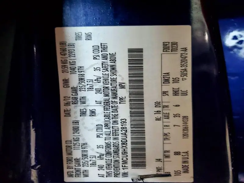 2013 FORD ESCAPE SEL  