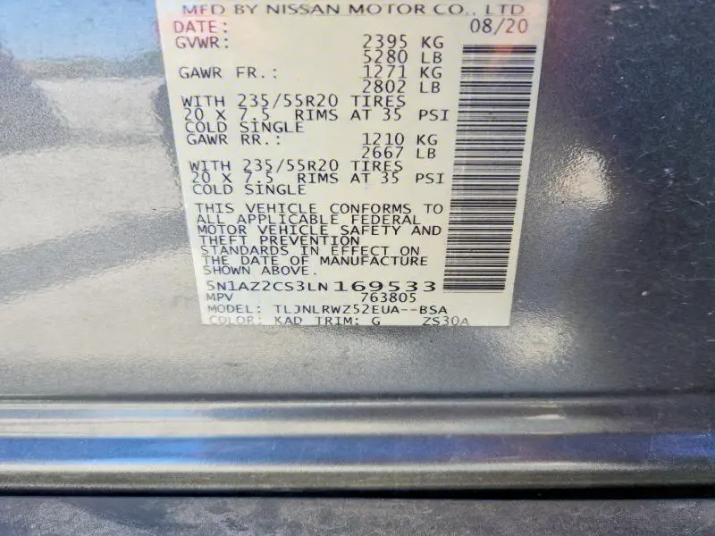 2020 NISSAN MURANO SL  