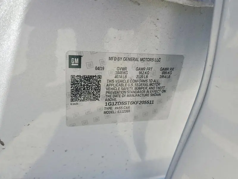 2019 CHEVROLET MALIBU  LT   