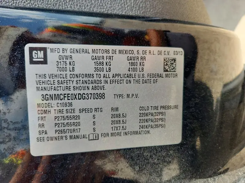 2013 CHEVROLET AVALANCHE LT  