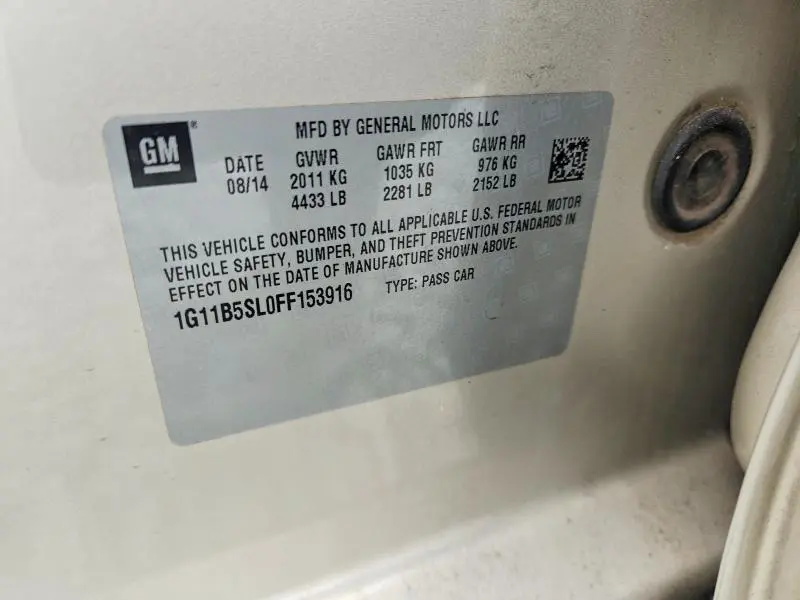 2015 CHEVROLET MALIBU LS  