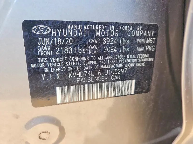 2020 HYUNDAI ELANTRA SE  