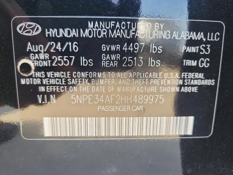 2017 HYUNDAI SONATA SPORT  