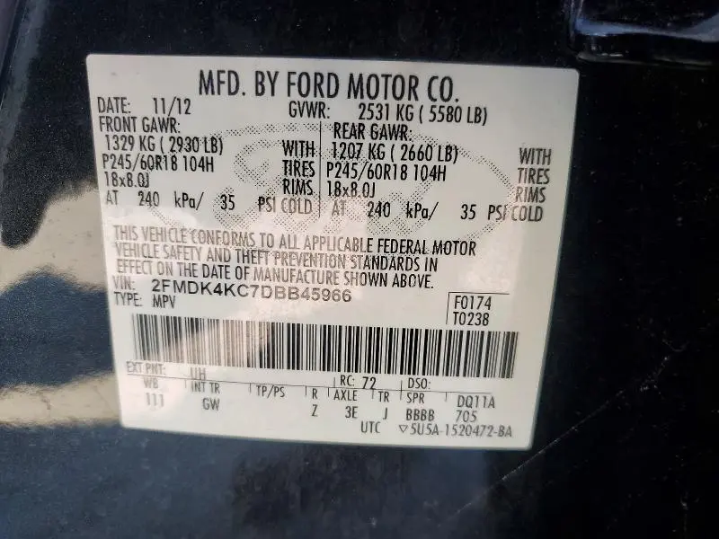 2013 FORD EDGE LIMITED  