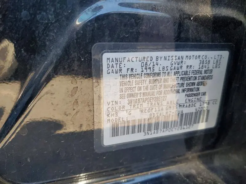 2014 NISSAN SENTRA SR  